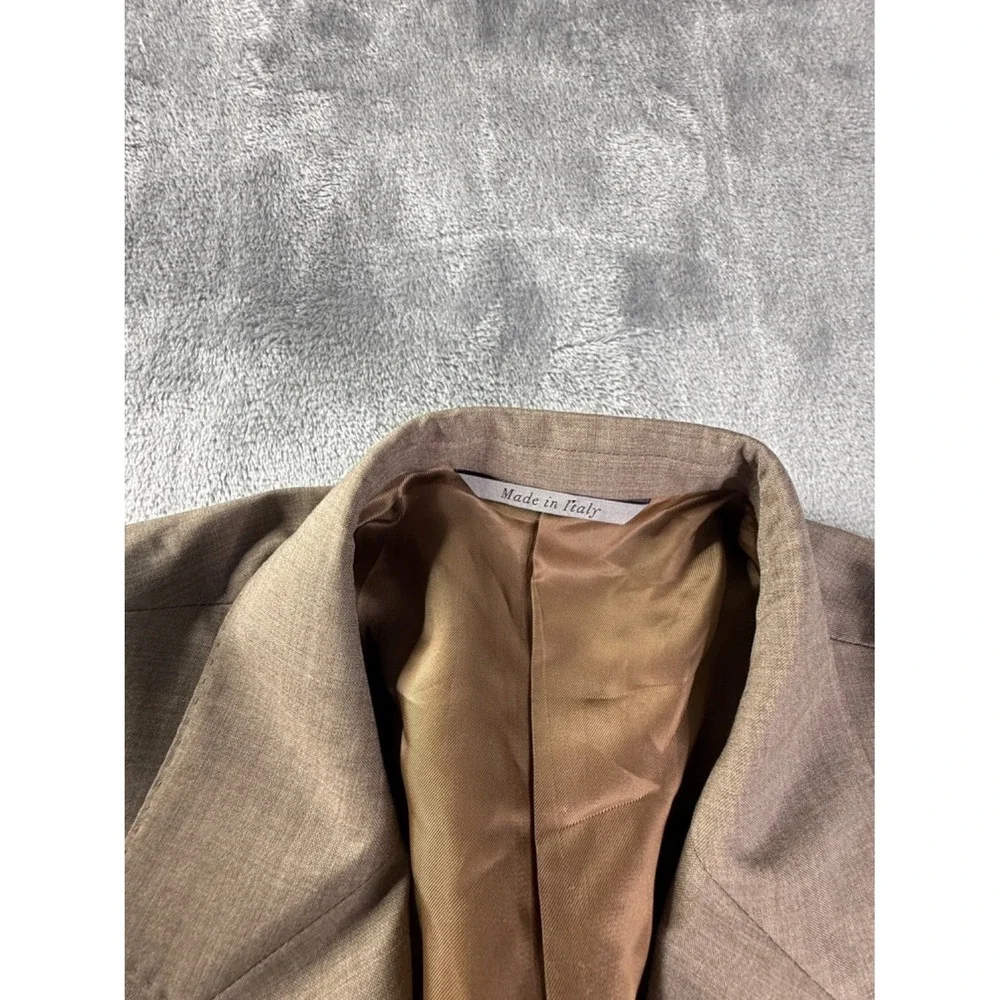 Canali 13290/37 Suit Size 48 Brown Flat Front Full Set Italy Designer
